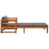 vidaXL Sun Lounger with Dark Gray Cushions Solid Acacia Wood - 3 of 4