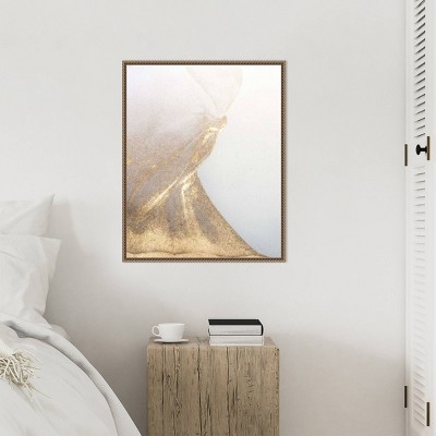 Gold Fusion VI Abstract Canvas Print with Bronze Floater Frame
