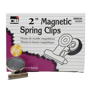 Charles Leonard Magnetic Spring Clips, 2", 12/Box (Case of 3) - 1 of 1
