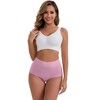 INSPIRE CHIC Women's High-Waisted Cotton Underwear Full-Coverage Airy Strong Elasticity Briefs 3 Packs - 4 of 4