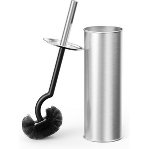 Toilet Brush and Holder Set with Curved Design, 304 Stai - 1 of 4