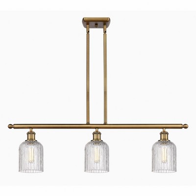 Bridal Veil - 3 Light Stem Hung Island In Art Deco Style-9.5 Inches Tall and 36 Inches Wide