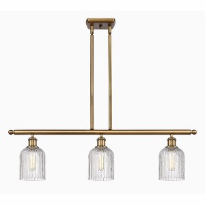 Bridal Veil - 3 Light Stem Hung Island In Art Deco Style-9.5 Inches Tall and 36 Inches Wide - 1 of 1