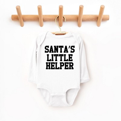 The Juniper Shop Santa's Little Helper Words Baby Long Sleeve Bodysuit