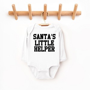 The Juniper Shop Santa's Little Helper Words Baby Long Sleeve Bodysuit - 1 of 3
