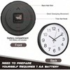 8 Pcs Large Silent Quartz Analog Wall Clocks Round Black 12 Inch Classroom Office School Kitchen Home Bedroom Decorative - 3 of 4