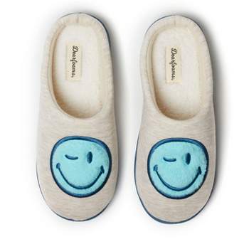 Dearfoams Women's Smile Icon Smiley Face Slide Slippers