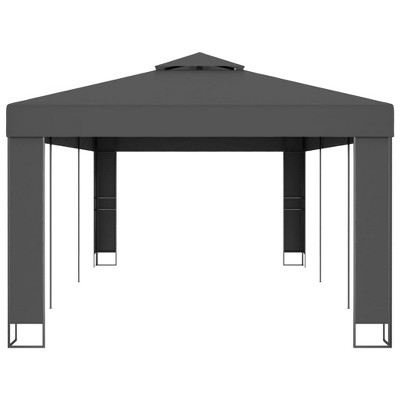 Anthracite Double Roof Steel and Polyester Gazebo 118.1"x236.2"