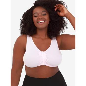 Leading Lady The Meryl - Cotton Front-closure Comfort & Sleep Bra In Black,  Size: 44a/b : Target