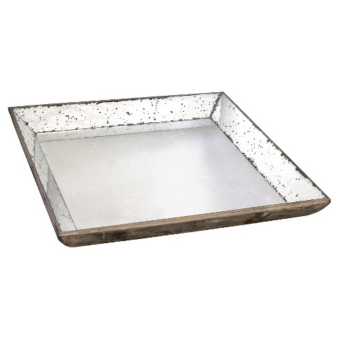 A/&B Home 30348 Mirror Glass Tray 24 by 24-Inch