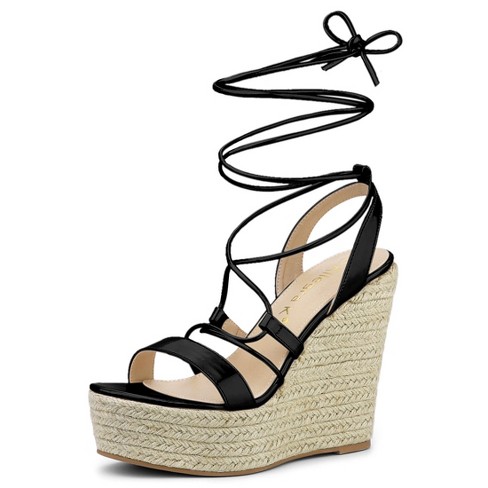 Allegra K Women's Espadrilles Platform Wedges Heel Lace Up Sandals - image 1 of 4