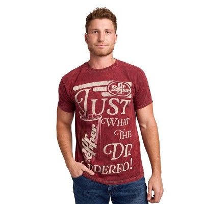 Dr. Pepper Just What The Dr Ordered Maroon Mineral Wash Oversized Crew Neck Short Sleeve T-shirt