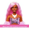 Barbie Deluxe Style 11" Doll #1 in Glossy Pink Barbiecore Dress with Velvet Gloves, Pink Hair - 4 of 4