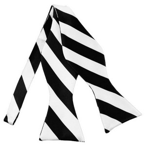 Men's 2.75" x 4.75" Adjustable 16" - 22" Self-Tie College Stripe Bow Tie - 1 of 3