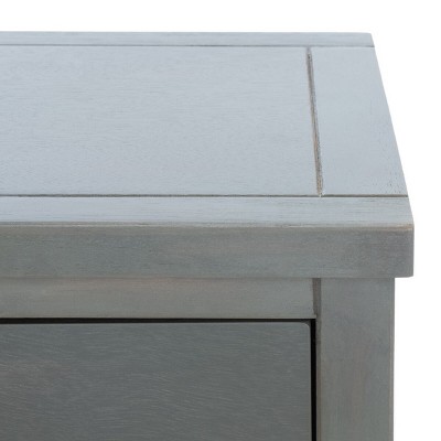 Ash Grey Elm Wood Nightstand with Drawer