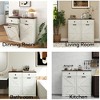 39.3" Wood Double Tilt-Out Trash Cabinet with Barn Door and 2 Pull-Out Drawers for Kitchen, Laundry, Bathroom, or Living Room - 3 of 4