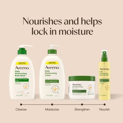 Aveeno Daily Moisture Lotion with Soothing Oats and Rich Emollients - Fragrance Free - 33 fl oz: Sensitive Skin, Noncomedogenic, Hydrating