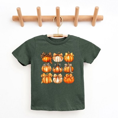 The Juniper Shop Coquette Fall Pumpkin Chart Toddler Short Sleeve Tee