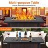 44" Propane Fire Pit Table, Outdoor Fire Table with Electronic Ignition, Dual-Use Rattan & Tempered Glass Design,for Patio, Garden, Backyard - 3 of 4