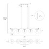 LNC Ariene 5-Light 38" Modern Linear Oversized Chandelier, Polished Gold with Crackle Globe Glass - 3 of 4