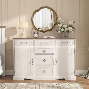 Sideboard Buffet Cabinet, Coffee Bar Table with Adjustable Shelves - 1 of 4