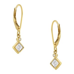 Haus of Brilliance 14K Yellow Gold Plating Diamond Dangle Earrings - 1 of 4