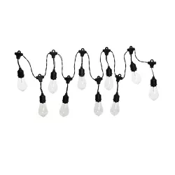 10ct Integrated LED Edison Bulb String Lights with Timer - Black Wire - Alpine Corporation