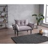 TiramisuBest Metal Legs Futon Loveseat, Black Chenille Upholstery, Compact 2-Seater Sofa, Durable Metal Frame, Easy Assembly - 2 of 4
