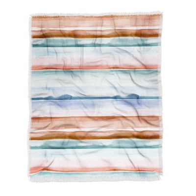 Ninola Design Relaxing Stripes Mineral Copper Woven Throw Blanket - Deny Designs