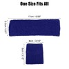 Unique Bargains Stretchy Cotton Blend Sweat Absorbing Sport Headband Wristband Sapphire Blue 3 pcs - 4 of 4