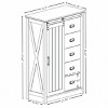 SEVOBAL Utility Storage Cabinets 5 Drawer Dresser with Sliding Barn Door and Adjustable Shelves for Bedroom, White, 31.5"*15.75"*47.83" - 2 of 4