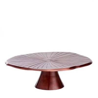 Old Dutch 14.5" Metal Lily Pad Cake Stand Copper