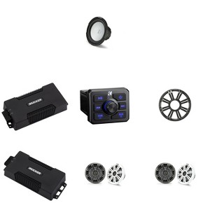 Kicker Power Sports Bundle, Bluetooth Source, 4Ch Amp, Sub Amp, 10" Subwoofer & (2 pair) 6.5"  Speakers - 1 of 4