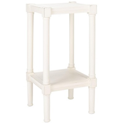 Colonial Charm 20" Distressed White Pine & Metal Accent Table