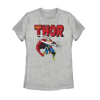 Men\'s Marvel Mighty Thor : T-shirt Large Athletic X - Hammer Throw Heather Target 