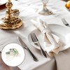 Unique Bargains Napkin Holder Rings Simulated Rose Plastic White 1 Pc - 2 of 3