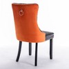 Kumasinova Modern PU & Velvet Upholstered Dining Chairs, Set of 2 High-end Tufted Solid Wood Frame Kitchen Chairs with Decorative Nailhead Trim - 2 of 4