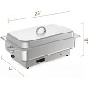 Rectangular Electric Chafing Dish Set - 9QT Buffet Warmer with Temperature Control & Glass Lid, for Catering - 4 of 4
