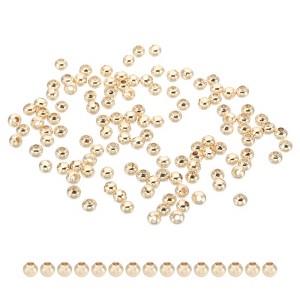 Unique Bargains Metal Round Jewelry Making Gold Filled Spacer Beads 100 Pcs - 1 of 4