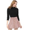 INSPIRE CHIC Women's Faux Suede Button Front A-Line High Waisted Mini Short Skirt - 2 of 4