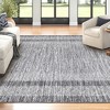 Modern Geometric Bordered Area Rug Non Slip Non Shedding Rug Soft Low Pile Floor Carpet Washable Thin Rug, Contemporary Distressed Rug - 4 of 4