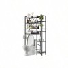 8 - Tier Over Toilet Storage with Side Rack, Adjustable Shelf Drain Basket, Freestanding Bathroom Organizer - 4 of 4
