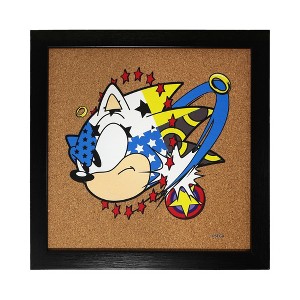Just Funky Sonic The Hedgehog 10 x 10 Inch Cork Board Wall Art - 1 of 4