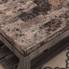 Coffee Table Occasional Faux Marble Slat shelf country farmhouse italian distressed grey - 3 of 4