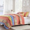 Greenland Home Fashions Skylar Quilt Set Calico Red/Yellow/Blue - image 4 of 4