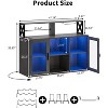 Bar Cabinet with Power Outlets, Led Lights and Glass Holder, Storage Buffet Cabinet - 3 of 4