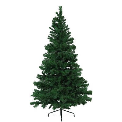 Sunnydaze Indoor Artificial Unlit Canadian Pine Full Christmas Holiday Tree with Metal Stand and Hinged Branches - 6' - Green