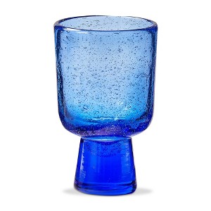 tag Bubble Glass Footed All Purpose Navy Drinkware - 10oz Dishwasher Safe Drinking Glasses, 5.25" H x 3" L x 3" W - 1 of 1