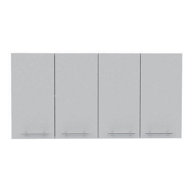 White Engineered Wood Four-Door Wall Cabinet with Shelves