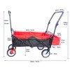 SKRAN Garden Cart Folding Wagon with Adjustable Handle & 360°Universal Wheels for Garden Camping Shopping Beach - 3 of 4